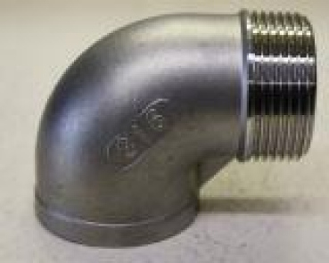 VA-Winkel 90° 1 1/4" IG/AG, Edelstahl 1.4404