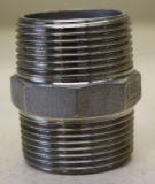 VA-Doppelnippel 1", Edelstahl 1.4404