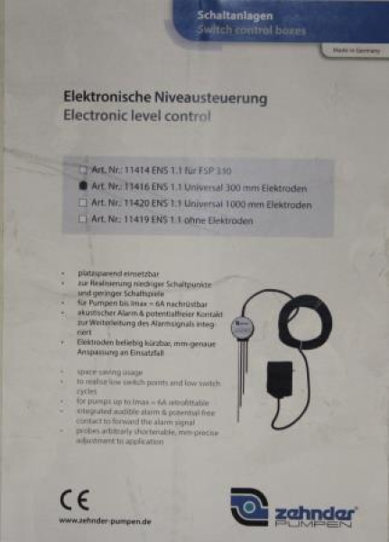 Elektrodensteuerung ENS1 für Flachsauger FSP 330
