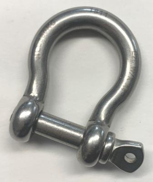 NIRO Rundschäkel 8mm , geschweifte Form